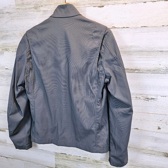 Banana Republic Men's Steel Gray Lightweight Safari Jacket Small Nylon Canvas - Picture 4 of 15